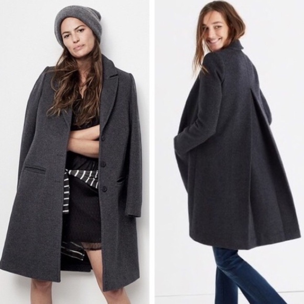 Madewell Teatro Swing Coat in Heather Grey